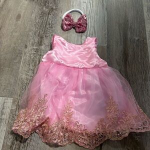 Baby girl newborn pink dress